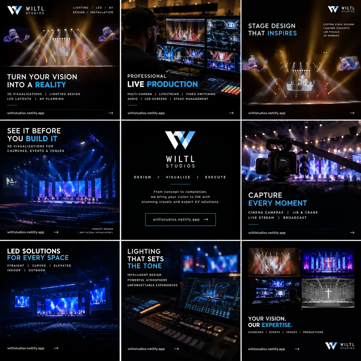 Previous WILTL Studios visual design and production work