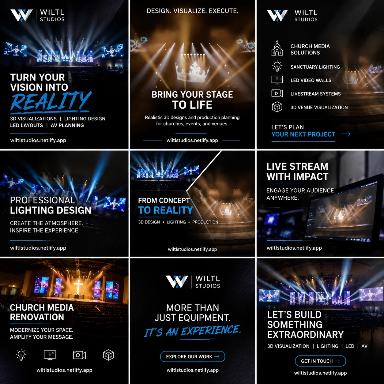 Previous WILTL Studios visual design and production work